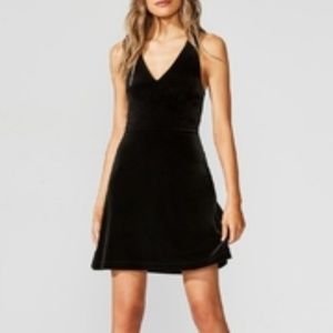 Sexy Black Velvet Mini Dress